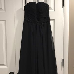 Black sweetheart strapless gown. Size 6